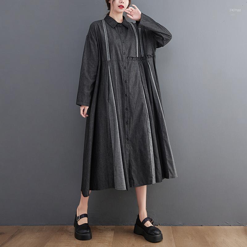 Casual Dresses SuperAen 2022 Stitching Denim Shirt Dress Oversized Fashion Turn Down Collar Long-sleeved Women's Autumn Long, Black
Casual Dresses SuperAen 2022 Stitching Denim Shirt Dress Oversized Fashion Turn Down Collar Long-sleeved Women's Autumn Long, Black