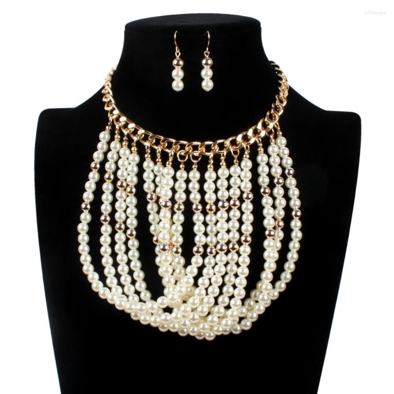 Necklace Earrings Set TC7660 Fashion Jewelry Women Multi Layer Pearls, Picture shown
Necklace Earrings Set TC7660 Fashion Jewelry Women Multi Layer Pearls, Picture shown