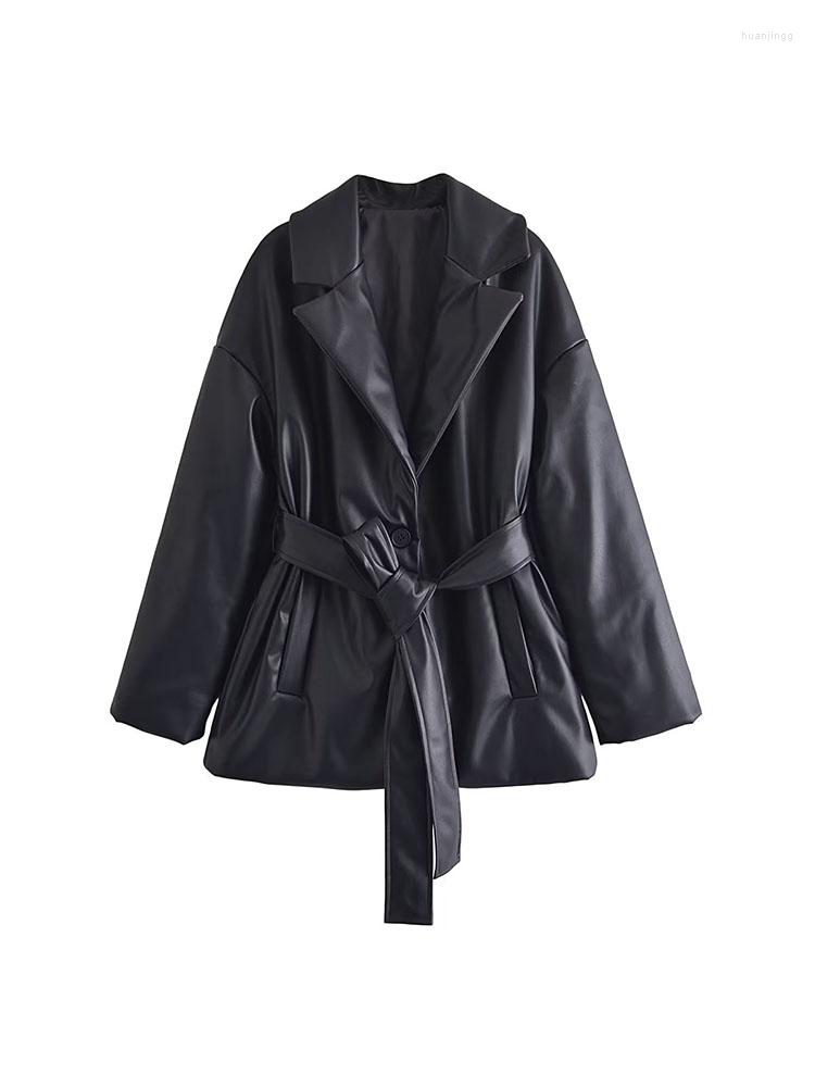 Women's Leather Women's 2022 Fall Casual Fashion Chic Black Faux PU Suit Cotton Jacket Retro Lapel Long Sleeve Pockets Loose Top
Women's Leather Women's 2022 Fall Casual Fashion Chic Black Faux PU Suit Cotton Jacket Retro Lapel Long Sleeve Pockets Loose Top