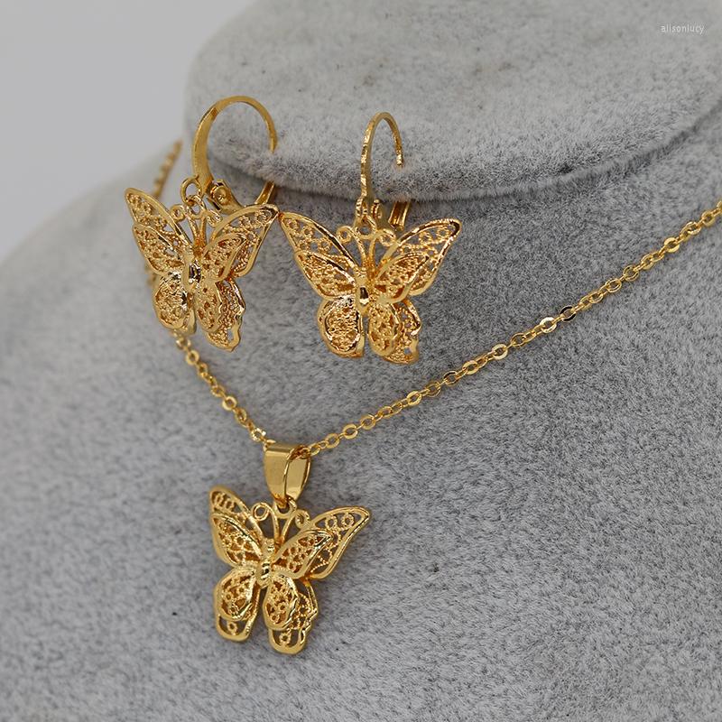 Necklace Earrings Set Trendy Butterfly Dubai Small For Women 24K Gold Pendant Ethiopian African Wedding Bridal Gift, Picture shown
Necklace Earrings Set Trendy Butterfly Dubai Small For Women 24K Gold Pendant Ethiopian African Wedding Bridal Gift, Picture shown