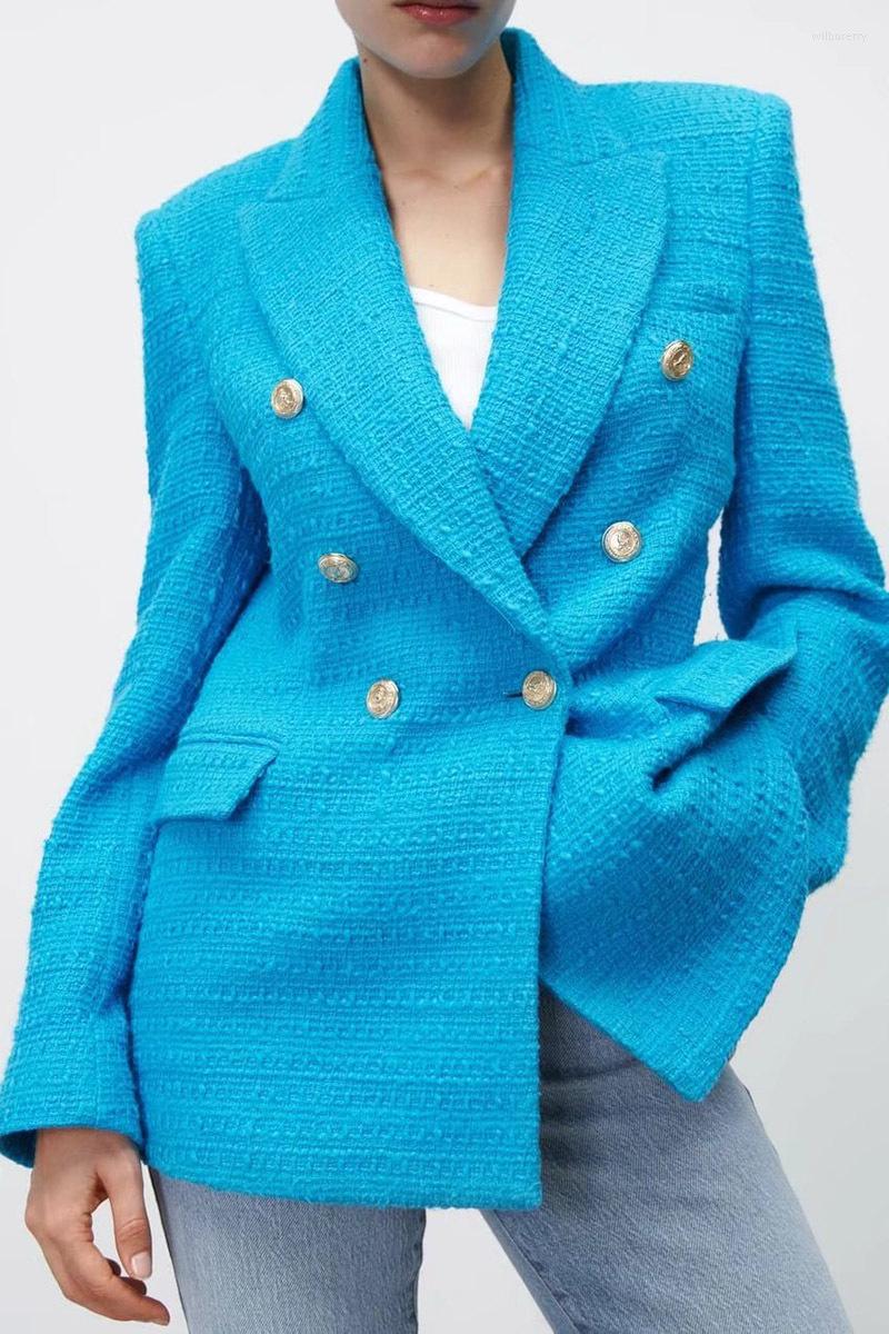Women's Suits Winter Fashion 2022 Women's Bright Blue Textured Slim Fit Double Breasted Casual Blazer Jackets
Women's Suits Winter Fashion 2022 Women's Bright Blue Textured Slim Fit Double Breasted Casual Blazer Jackets