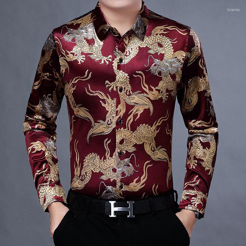 Men' Casual Shirts 2022 Man Velvet Dresses Autumn China Dragon Patterns Pleuche Long Sleeve Soft Clothes For Male, Black
Men' Casual Shirts 2022 Man Velvet Dresses Autumn China Dragon Patterns Pleuche Long Sleeve Soft Clothes For Male, Black