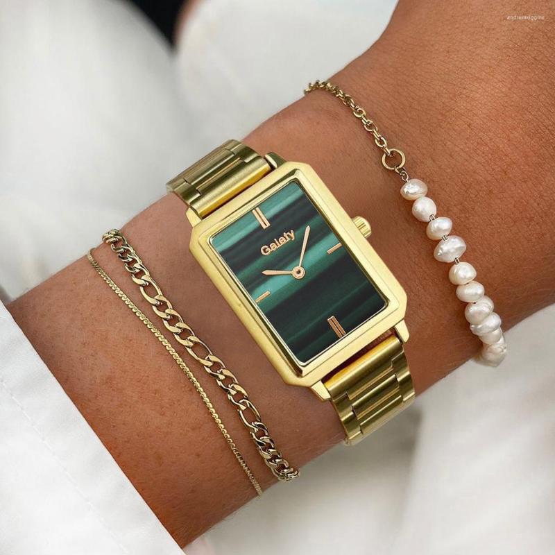 Wristwatches Gaiety Women Watches Fashion Steel Band Rectangle Pointer Quartz Watch Green Ladies Clock Relogio Feminino, Gold
Wristwatches Gaiety Women Watches Fashion Steel Band Rectangle Pointer Quartz Watch Green Ladies Clock Relogio Feminino, Gold