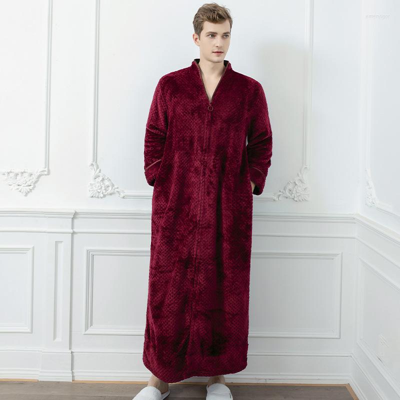 Men's Sleepwear Coral Fleece Robe Autumn Winter Men Long Sleeve Kimono Bathrobe Gown Loose Flannel Home Clothes V-neck Nightwear, Burgundy - men
Men's Sleepwear Coral Fleece Robe Autumn Winter Men Long Sleeve Kimono Bathrobe Gown Loose Flannel Home Clothes V-neck Nightwear, Burgundy - men