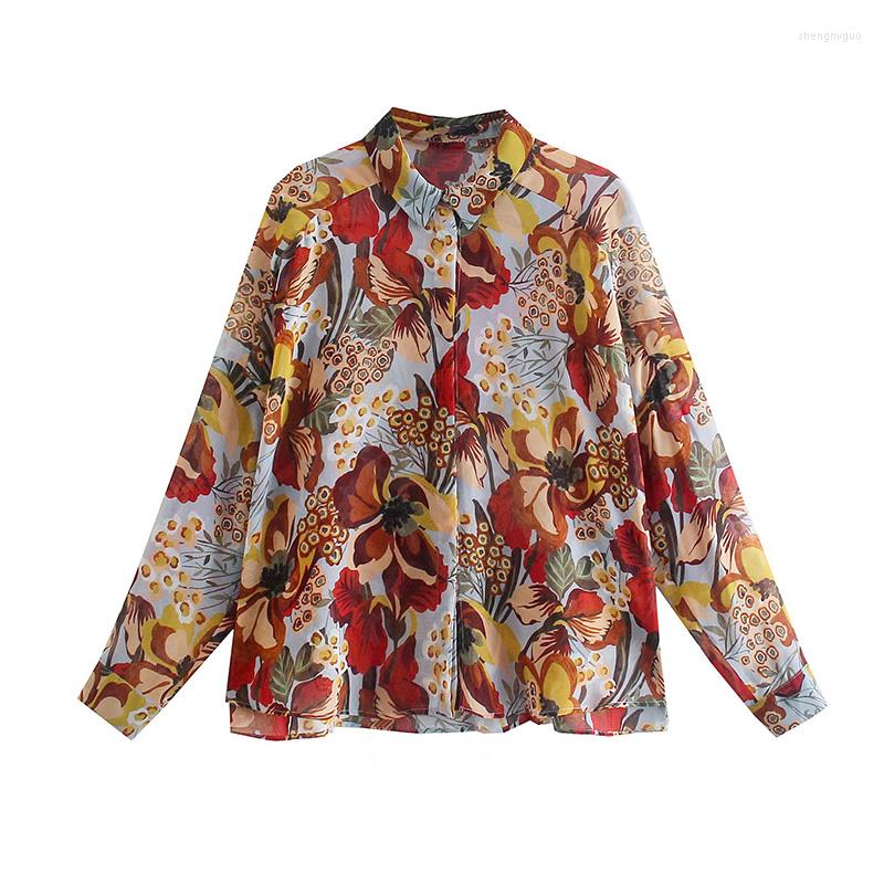 Women's Blouses Obrix Floral Pattern Female Loose Shirt Polo Neck European Style Fashion Lightweight Blouse For Women, Multi
Women's Blouses Obrix Floral Pattern Female Loose Shirt Polo Neck European Style Fashion Lightweight Blouse For Women, Multi