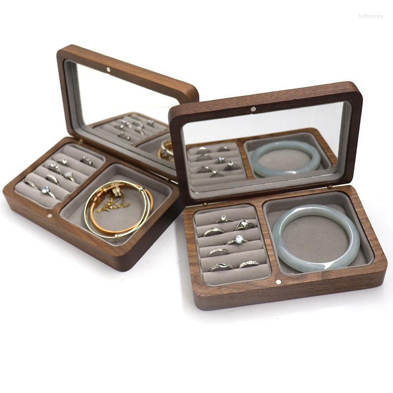 Jewelry Pouches Walnut Desktop Storage Box Portable Ring Bracelet Wooden Makeup Gift With Mirror
Jewelry Pouches Walnut Desktop Storage Box Portable Ring Bracelet Wooden Makeup Gift With Mirror