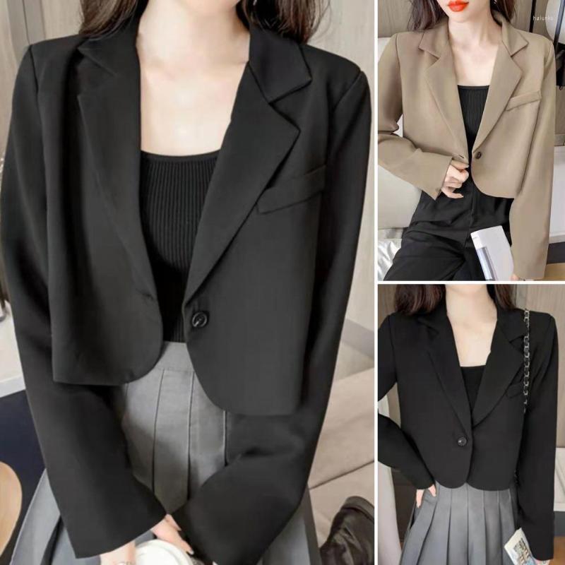 Women' Suits Long Sleeves Cropped Blazer Decorative Pocket Women Solid Color Single Button Lapel Navel Exposed Suit Jacket Outerwear, Black
Women' Suits Long Sleeves Cropped Blazer Decorative Pocket Women Solid Color Single Button Lapel Navel Exposed Suit Jacket Outerwear, Black