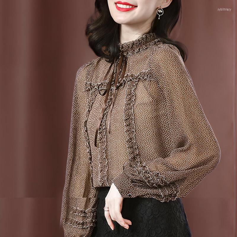 Women's Blouses Korean Fall Spring Vintage Womens Ruffled Lantern Long Sleeve Polka Dot Chiffon Top Blouse Autumn Woman 3xl Bow, Picture shown
Women's Blouses Korean Fall Spring Vintage Womens Ruffled Lantern Long Sleeve Polka Dot Chiffon Top Blouse Autumn Woman 3xl Bow, Picture shown