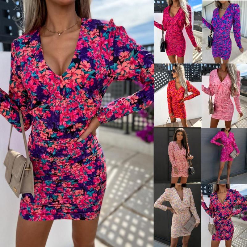 Casual Dresses Women Bohemia Mini Bodycon Dress Fashion Floral Print V-Neck Ruched Spring Autumn Long Sleeve Wrapped Hip
Casual Dresses Women Bohemia Mini Bodycon Dress Fashion Floral Print V-Neck Ruched Spring Autumn Long Sleeve Wrapped Hip
