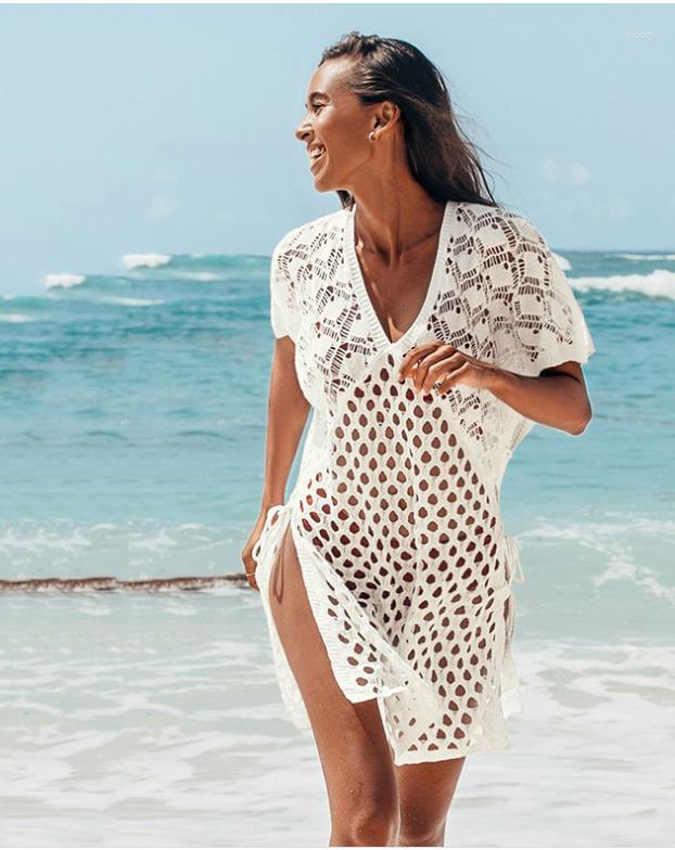 Women's Swimwear Women's Sexy Women Bikini Cover Up Dress Solid Color Hollow V-Neck Short Sleeves Swimsuit Summer Bathing Suit, White
Women's Swimwear Women's Sexy Women Bikini Cover Up Dress Solid Color Hollow V-Neck Short Sleeves Swimsuit Summer Bathing Suit, White