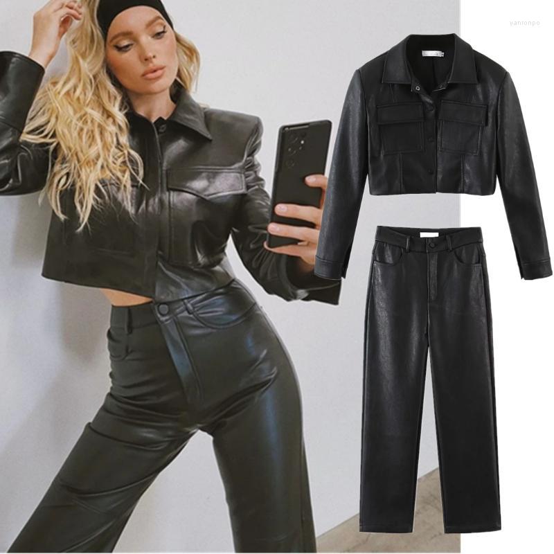 Women' Two Piece Pants Women' Jenny&Dave 2022 Ins Fashion Blogger Leather Straight High Street Short Pu Jacket Retro Casual Sets, Black
Women' Two Piece Pants Women' Jenny&Dave 2022 Ins Fashion Blogger Leather Straight High Street Short Pu Jacket Retro Casual Sets, Black