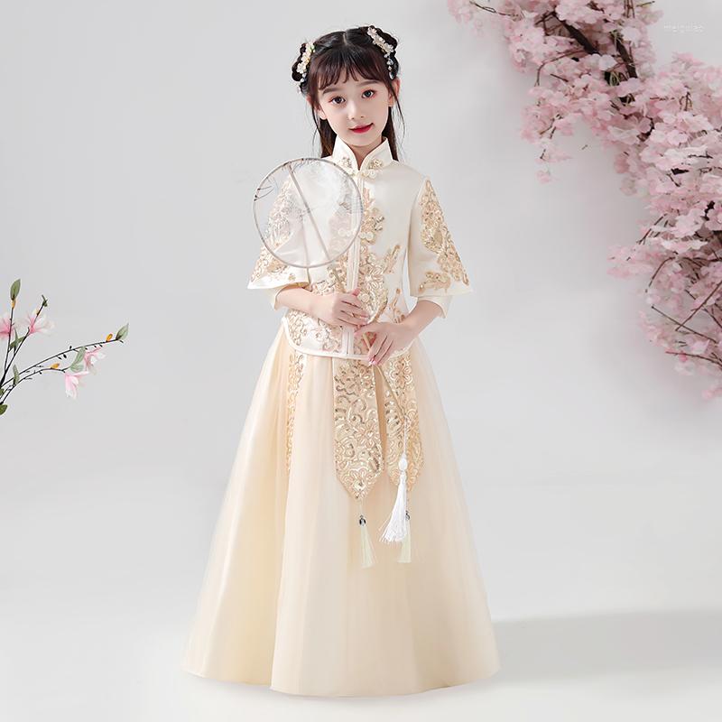 Ethnic Clothing Romantic Flower Girl Wedding Bridesmaid Formal Lace Embroidery Mandarin Collar Dress First Communion Dresses For Girls
Ethnic Clothing Romantic Flower Girl Wedding Bridesmaid Formal Lace Embroidery Mandarin Collar Dress First Communion Dresses For Girls