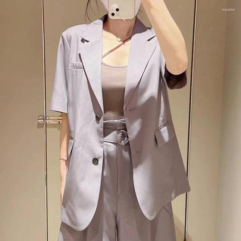 Women's Suits WAKUTA Retro Casual Two-button Short Sleeve Double Pockets Outerwear Japanese 2022 Summer Women Blazers Loose Suit Jacket, Black
Women's Suits WAKUTA Retro Casual Two-button Short Sleeve Double Pockets Outerwear Japanese 2022 Summer Women Blazers Loose Suit Jacket, Black
