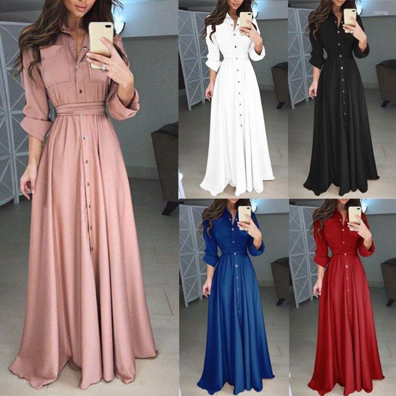 Casual Dresses Women Single-Breasted Button Long Sleeve Turn-down Collar Dance Party Maxi Dress Wedding Elegant Banquet, Blue
Casual Dresses Women Single-Breasted Button Long Sleeve Turn-down Collar Dance Party Maxi Dress Wedding Elegant Banquet, Blue