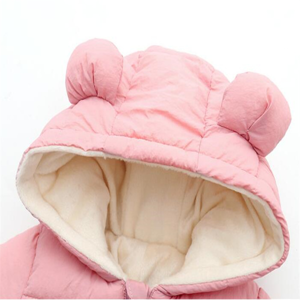 Rompers overalls baby clothes Winter Plus velvet New born Infant Boys Girls Warm Thick Jumpsuit Hooded Outfits Snowsuit coat kids Romper GC1757