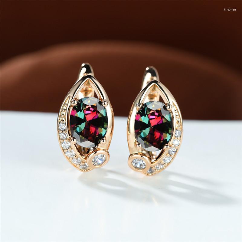 Hoop Earrings Charm Female Rainbow Crystal Stone Multicolor Oval Zircon Rose Gold Color Wedding For Women
Hoop Earrings Charm Female Rainbow Crystal Stone Multicolor Oval Zircon Rose Gold Color Wedding For Women