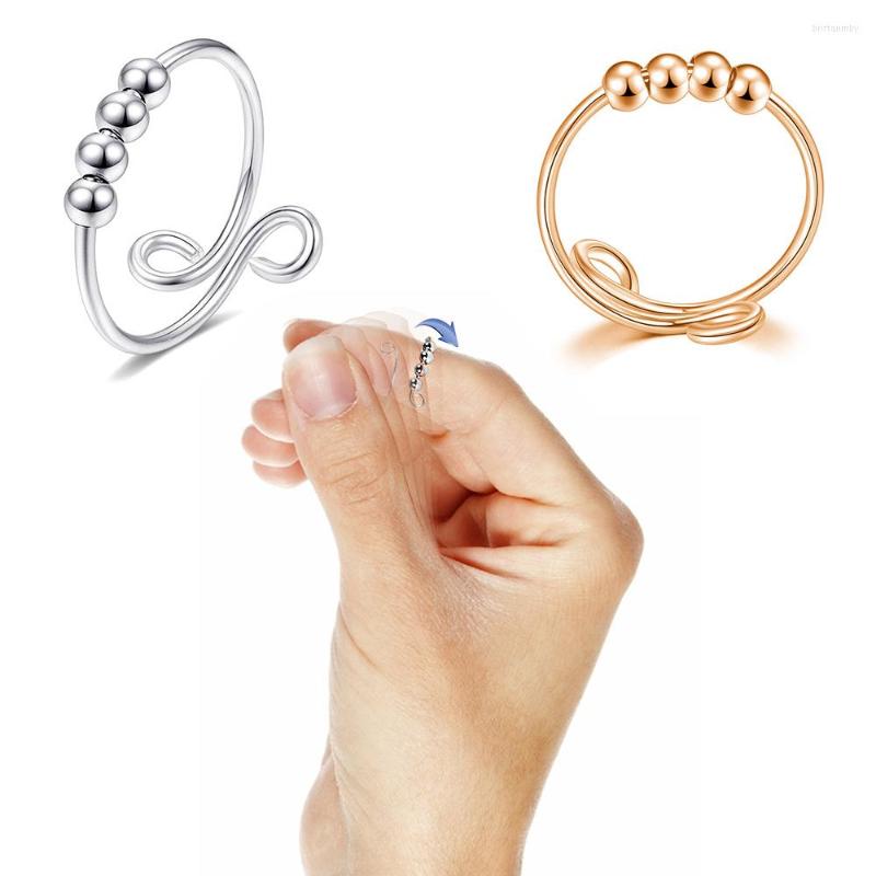 Cluster Rings Anxiety Balls For Women Fidget Bead Ring Adjustable Rotating Freely Anti Stress Accessories 2022 Jewelry
Cluster Rings Anxiety Balls For Women Fidget Bead Ring Adjustable Rotating Freely Anti Stress Accessories 2022 Jewelry