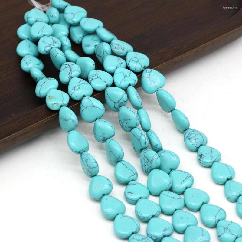 

Beads Natural Stone Heart Shape Blue Turquoises Loose Bead For Jewelry Making DIY Women Necklace Bracelet Accessories