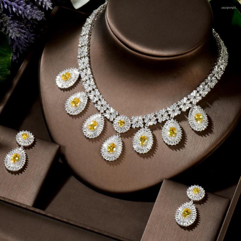 Necklace Earrings Set HIBRIDE Brand Charm Gorgeous Cubic Zircon White Gold Color Crystal For Women Bride Jewelry Gift N-1455, Picture shown
Necklace Earrings Set HIBRIDE Brand Charm Gorgeous Cubic Zircon White Gold Color Crystal For Women Bride Jewelry Gift N-1455, Picture shown