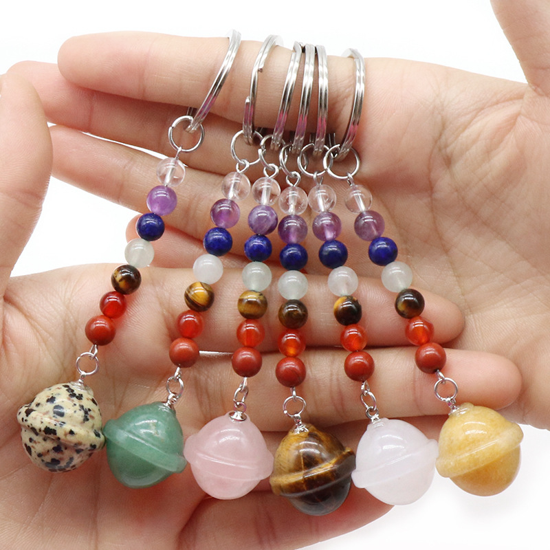 Galactic Planets Shape Stone Key Rings 7 Colors Chakra Beads Chains Charms Keychains Healing Crystal Keyrings for Women Men
Galactic Planets Shape Stone Key Rings 7 Colors Chakra Beads Chains Charms Keychains Healing Crystal Keyrings for Women Men