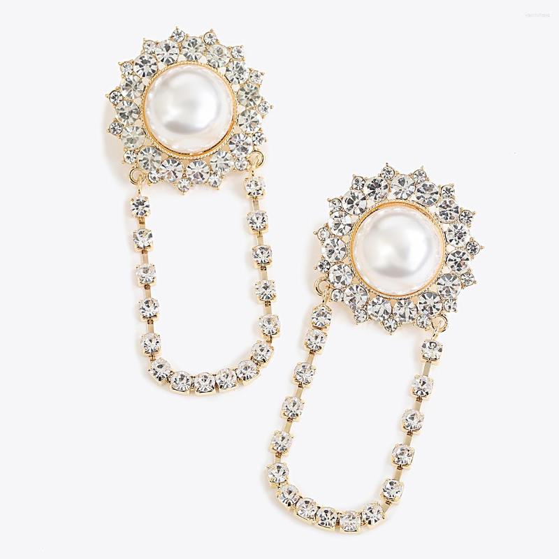 Dangle Earrings AENSOA Fashion Sun Shape Shiny Long Tassel Crystal Pearl Drop For Women Geometric Rhinestone Wedding Jewelry
Dangle Earrings AENSOA Fashion Sun Shape Shiny Long Tassel Crystal Pearl Drop For Women Geometric Rhinestone Wedding Jewelry