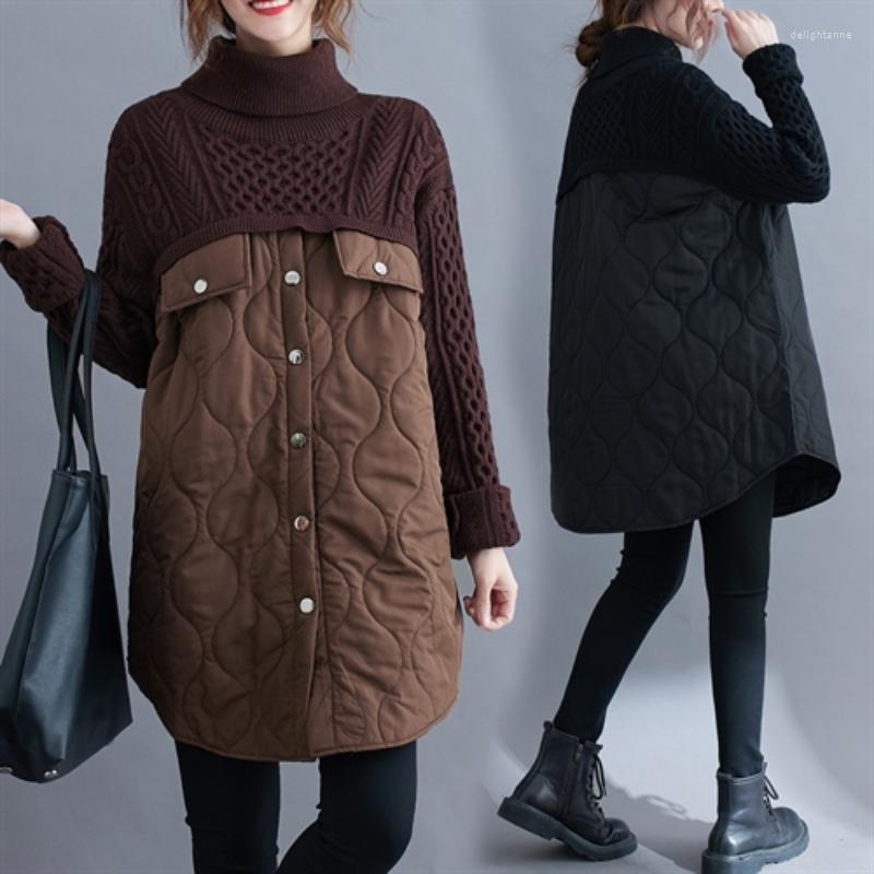 Women's Down Autumn And Winter Fashion Cotton Sweater Wool Women Fake Two-Piece Tops, Black
Women's Down Autumn And Winter Fashion Cotton Sweater Wool Women Fake Two-Piece Tops, Black