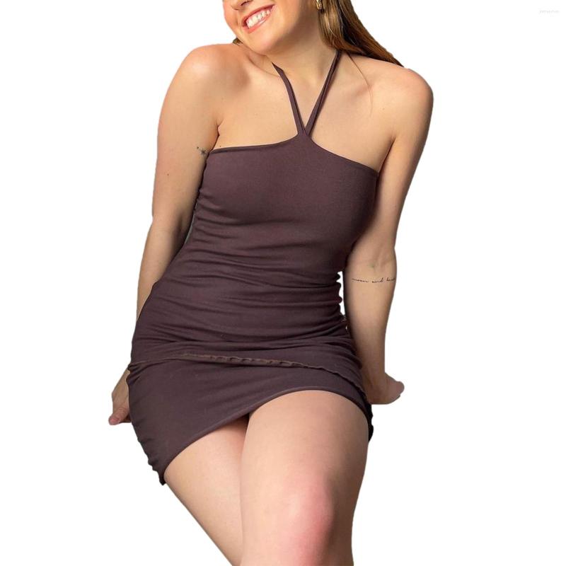 Casual Dresses 2022 Women Fashion Close-fitting Solid Color Dress Halter Neck Sleeveless Sexy / M/ L, Brown
Casual Dresses 2022 Women Fashion Close-fitting Solid Color Dress Halter Neck Sleeveless Sexy / M/ L, Brown