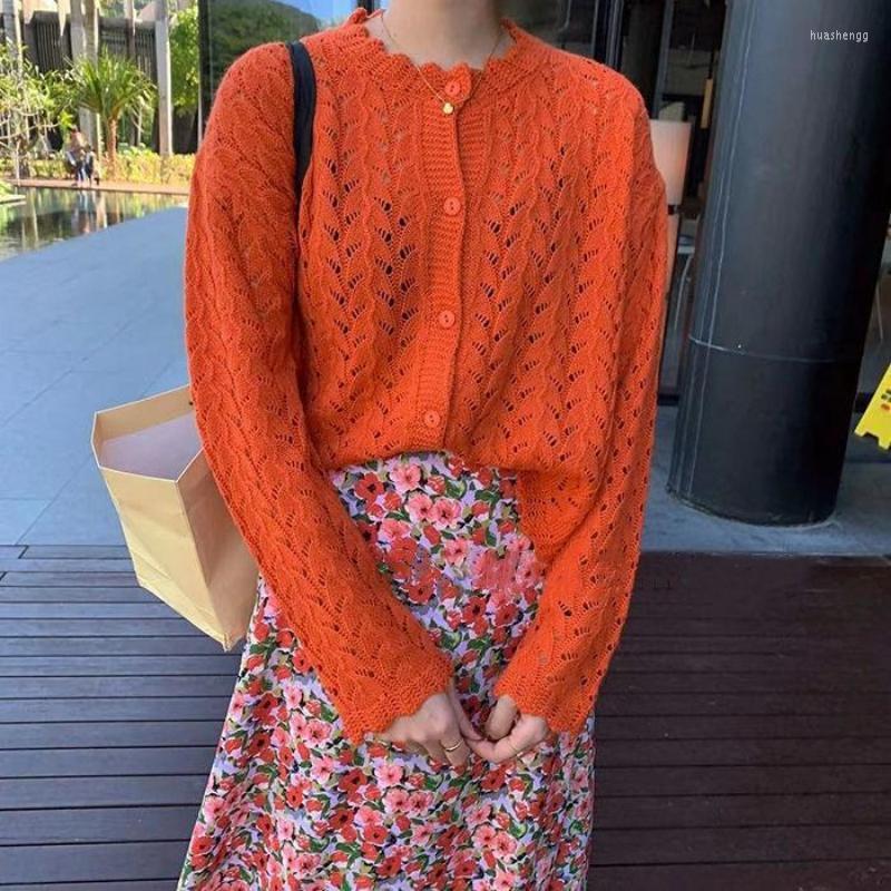 Women' Knits Women' & Tees 2022 Thin Solid Color Hollow Out Crew Neck Button Cardigan Sweater Coat French Knitted Simple Versatile, Orange
Women' Knits Women' & Tees 2022 Thin Solid Color Hollow Out Crew Neck Button Cardigan Sweater Coat French Knitted Simple Versatile, Orange