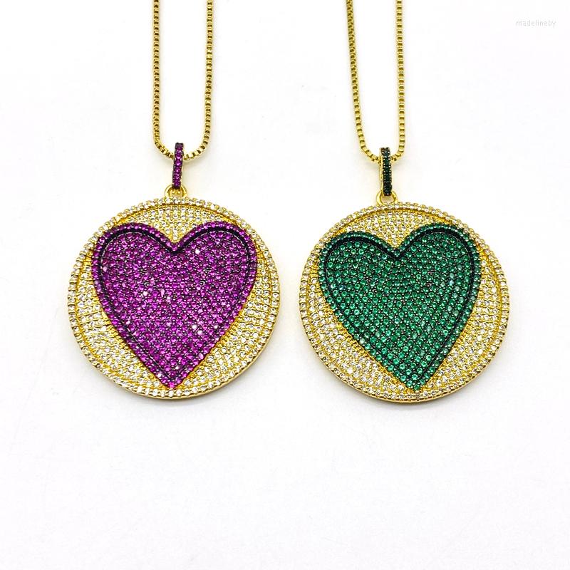 Chains 5pcs/lot Fuchsia Green Cubic Zirconia Paved Heart Pendants Box Chain Necklaces
Chains 5pcs/lot Fuchsia Green Cubic Zirconia Paved Heart Pendants Box Chain Necklaces