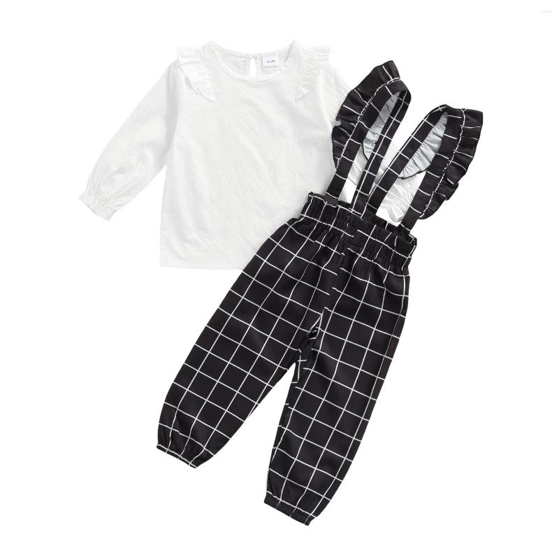 Clothing Sets Infant Kids Baby Girls Casual Two-piece Clothes Set White Solid Color Pullover And Plaid Printed Pattern Suspender Pants 1-5T, Picture shown
Clothing Sets Infant Kids Baby Girls Casual Two-piece Clothes Set White Solid Color Pullover And Plaid Printed Pattern Suspender Pants 1-5T, Picture shown