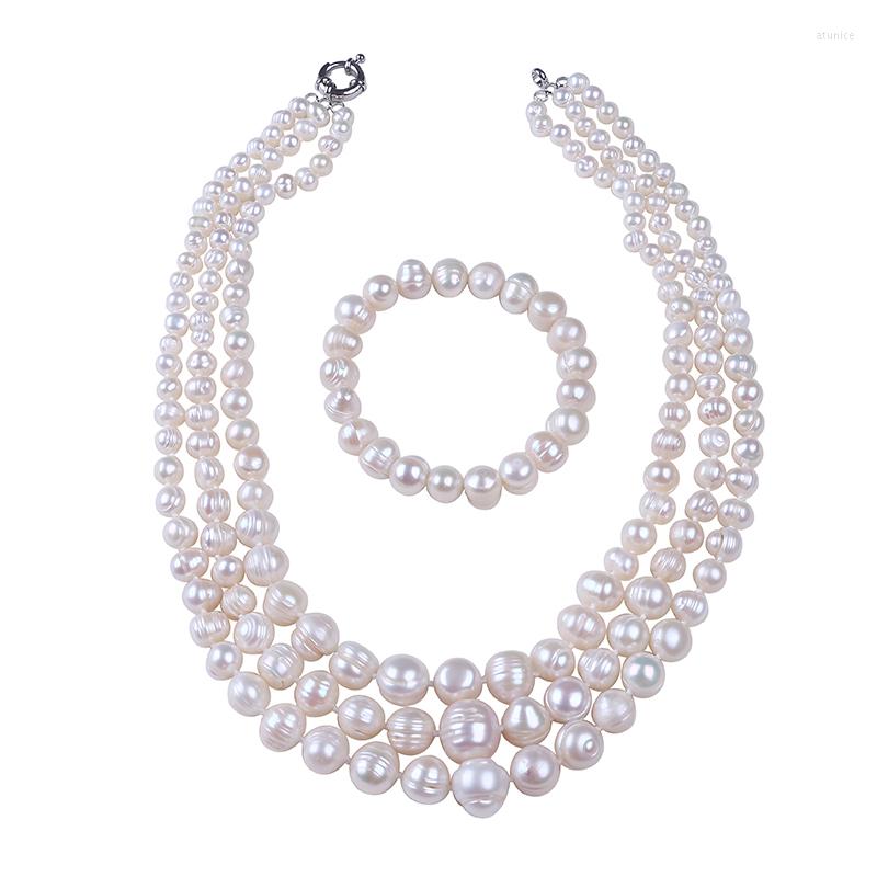 Necklace Earrings Set Real Freshwater Pearl Jewelry 5-12mm Huge Natural Three-layers Graduated Beaded 9mm Bracelet, Picture shown
Necklace Earrings Set Real Freshwater Pearl Jewelry 5-12mm Huge Natural Three-layers Graduated Beaded 9mm Bracelet, Picture shown