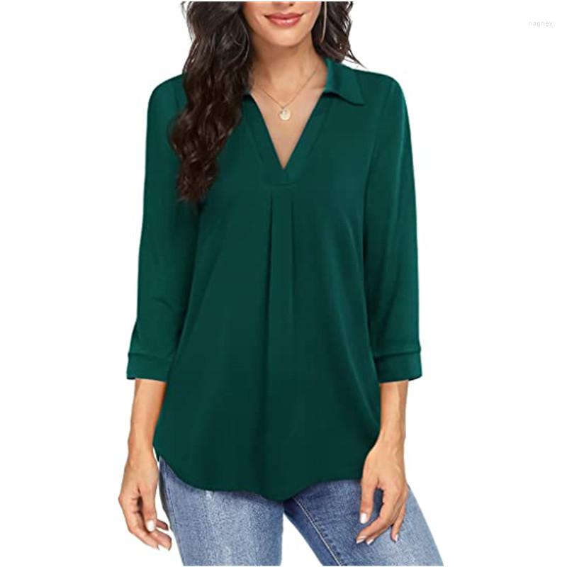 Women' Blouses Women Shirts V-Neck Top Solid Loose Plus Size Casual Three Quarter Sleeve Chiffon Ladies Fashion Elegant And, Green
Women' Blouses Women Shirts V-Neck Top Solid Loose Plus Size Casual Three Quarter Sleeve Chiffon Ladies Fashion Elegant And, Green