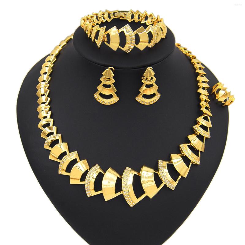 Necklace Earrings Set Yulaili High Quality Gold Color Stud Bracelet Ring Dubai For Women Christmas Gifts, Picture shown
Necklace Earrings Set Yulaili High Quality Gold Color Stud Bracelet Ring Dubai For Women Christmas Gifts, Picture shown