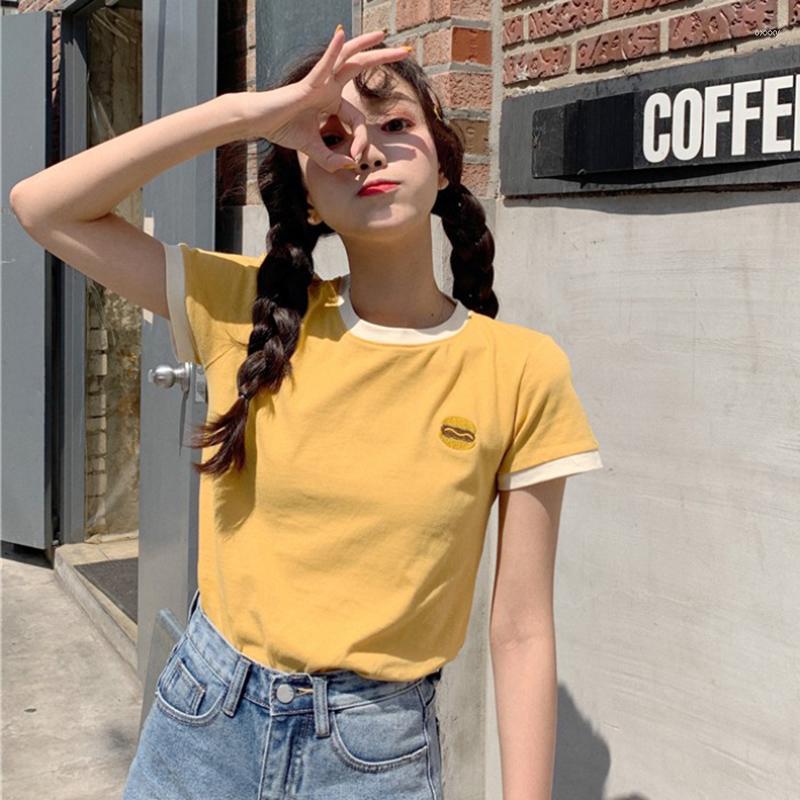 Women's T Shirts Women's T-Shirt Summer Female Slim White Hamburger Embroidery Tshirt Women Short Sleeve O-Neck Student Ins Tide
Women's T Shirts Women's T-Shirt Summer Female Slim White Hamburger Embroidery Tshirt Women Short Sleeve O-Neck Student Ins Tide