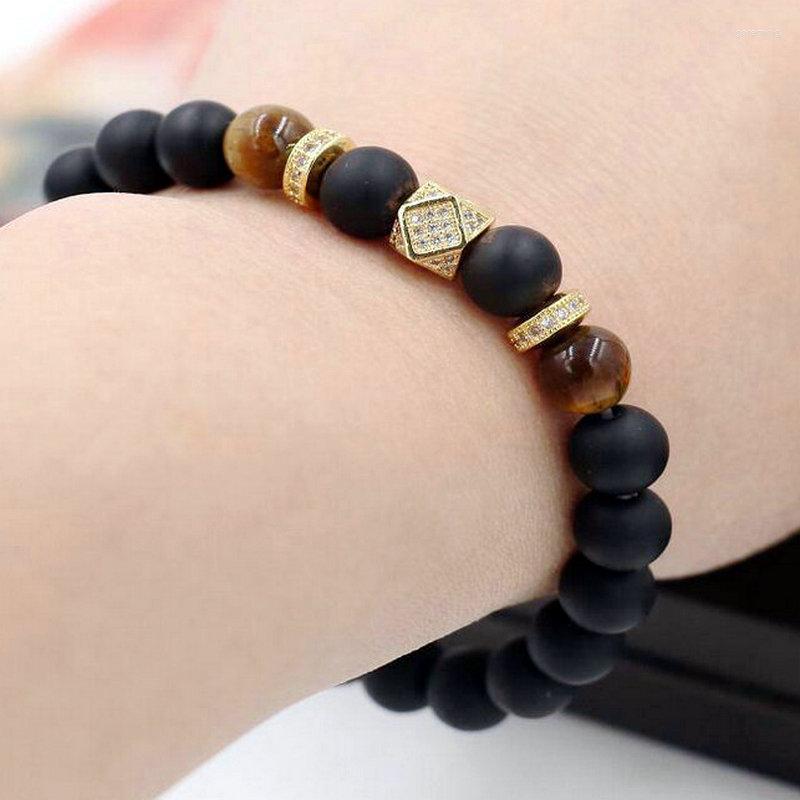 Strand Fashion Men Bracelet Charm Natural Stone Tiger Eye Beads Gold Bead Chakra Stretch Bracelets For Women Jewelry Gift
Strand Fashion Men Bracelet Charm Natural Stone Tiger Eye Beads Gold Bead Chakra Stretch Bracelets For Women Jewelry Gift