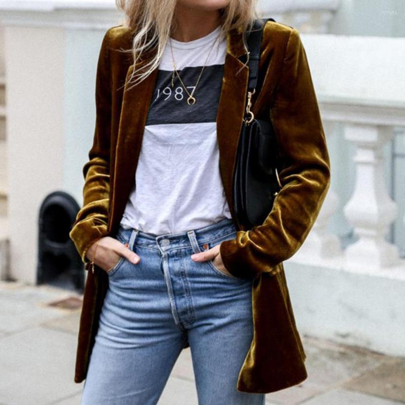 Women' Suits Velvet Solid Color Long Sleeve Jacket Turndown Collar Temperament Patchwork Blazer Loose Office Lady Streetwear, Black
Women' Suits Velvet Solid Color Long Sleeve Jacket Turndown Collar Temperament Patchwork Blazer Loose Office Lady Streetwear, Black