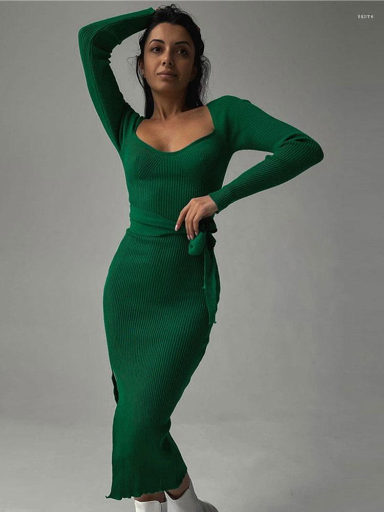 Casual Dresses Woman High Waist Strap Slit Knit Midi Dress Sexy Slim Fit Elegant Fashion 2022 Fall/Winter Birthday Party Robe, Green
Casual Dresses Woman High Waist Strap Slit Knit Midi Dress Sexy Slim Fit Elegant Fashion 2022 Fall/Winter Birthday Party Robe, Green