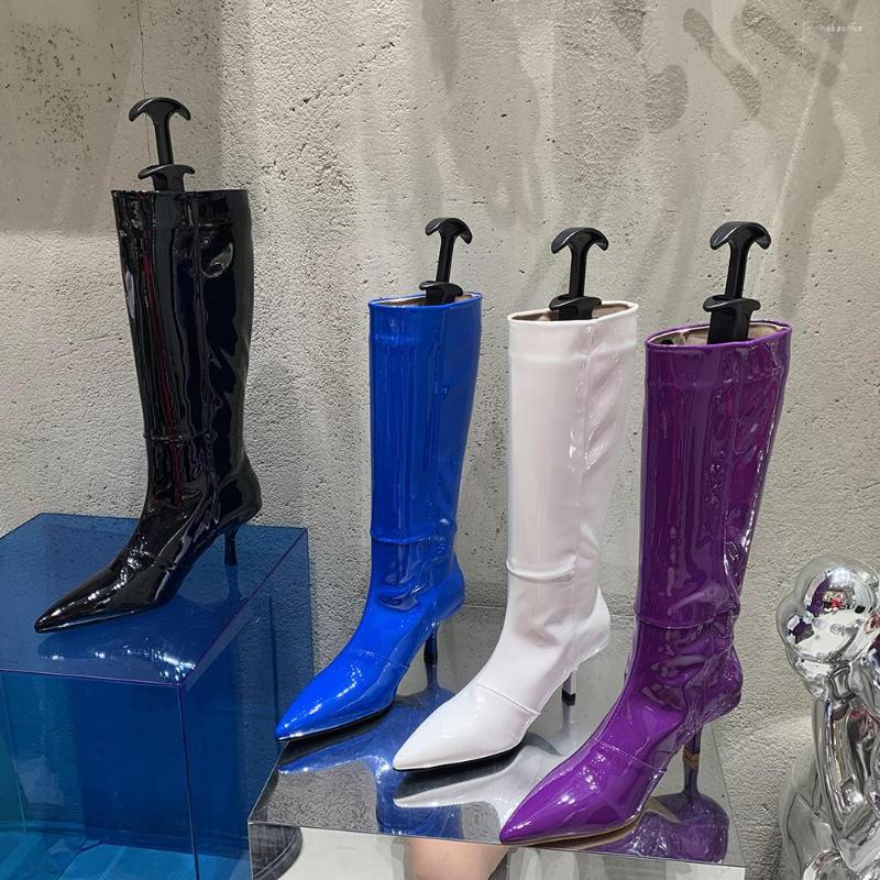 Boots Pointed Toe Women Candy Color Knee Booties 2022 Fashion Winter Party Pumps Thin High Heels Side Zipper Blue Purple White, Black
Boots Pointed Toe Women Candy Color Knee Booties 2022 Fashion Winter Party Pumps Thin High Heels Side Zipper Blue Purple White, Black