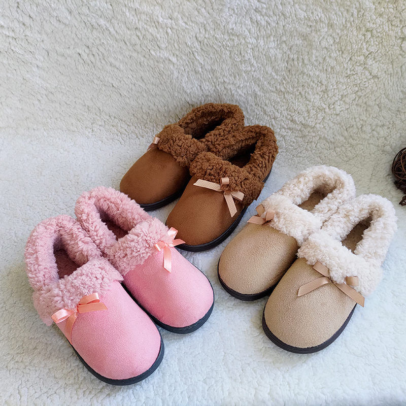 Winter women's new home slippers warm simple solid color bow plush indoor non-slip cotton slippers, Grey
Winter women's new home slippers warm simple solid color bow plush indoor non-slip cotton slippers, Grey