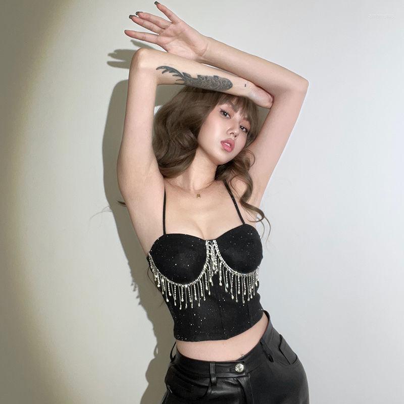 Women's Tanks Diamond Tassel Corset Camis Sexy Outfits For Woman 2022 Summer Short Vintage Clothes Fashion Crop Top Outwear Girls Chic, Black
Women's Tanks Diamond Tassel Corset Camis Sexy Outfits For Woman 2022 Summer Short Vintage Clothes Fashion Crop Top Outwear Girls Chic, Black