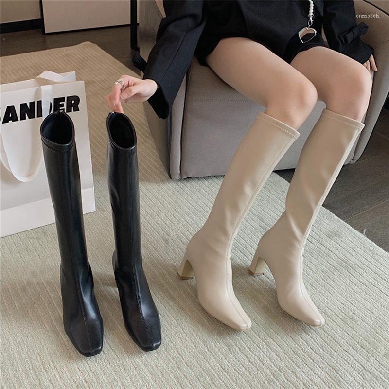 Boots Square Toe Women Knee High Stretch Shoes Thick Heels Back Zipper Black Beige 2022 S Slim Sock Botas Size 35-39
Boots Square Toe Women Knee High Stretch Shoes Thick Heels Back Zipper Black Beige 2022 S Slim Sock Botas Size 35-39