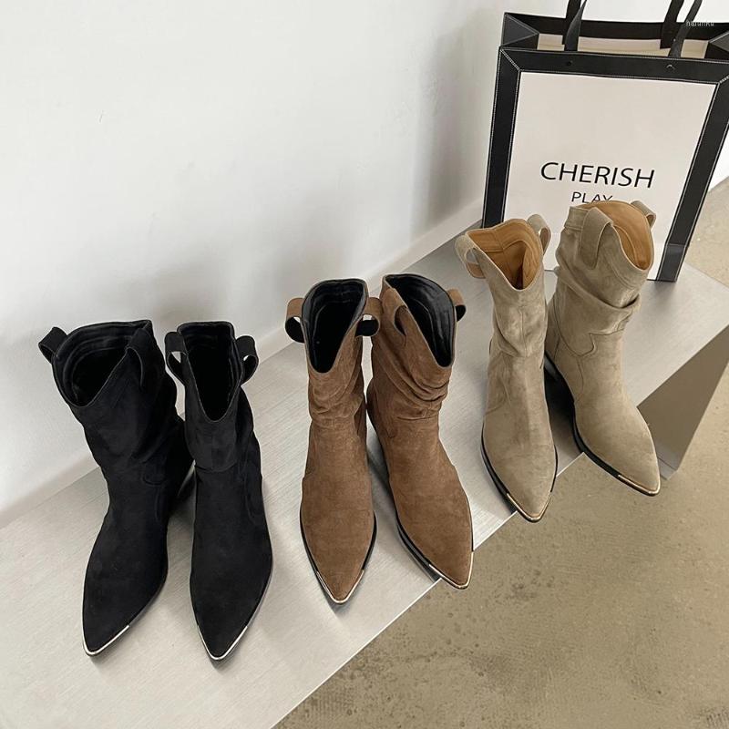 Boots Fashion Women Mid Calf Western Flat Heels Snow Booties Soft Sole Black Beige Brown Party Pumps Pointed Toe 39
Boots Fashion Women Mid Calf Western Flat Heels Snow Booties Soft Sole Black Beige Brown Party Pumps Pointed Toe 39