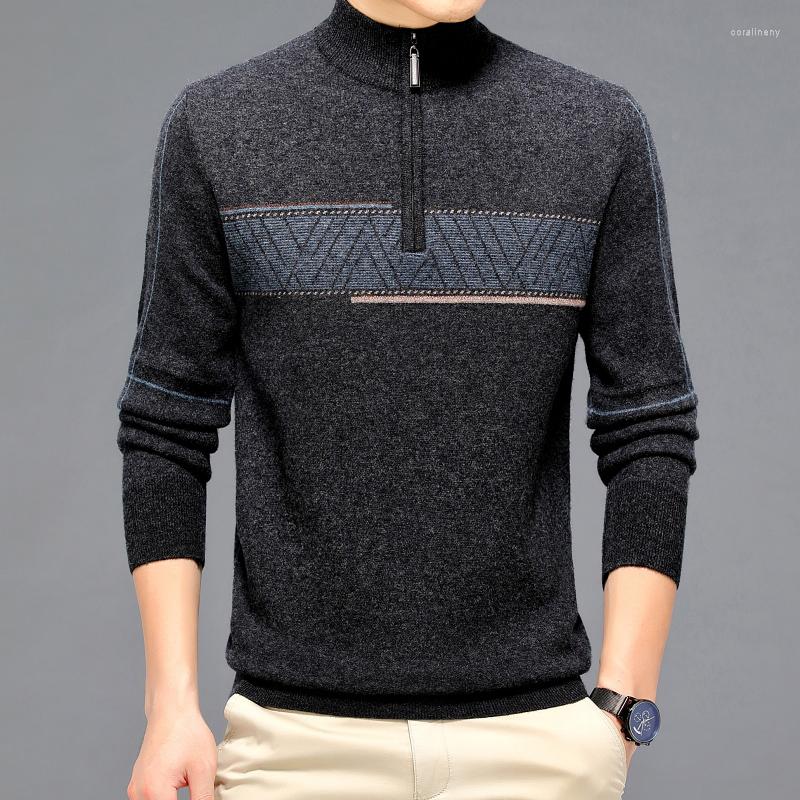 Men's Sweaters Pure Wool Thickened Men's Half-High Collar Autumn And Winter Jacquard Thick Fashion Casual Knitted Sweater Mens Clothing, Blue
Men's Sweaters Pure Wool Thickened Men's Half-High Collar Autumn And Winter Jacquard Thick Fashion Casual Knitted Sweater Mens Clothing, Blue