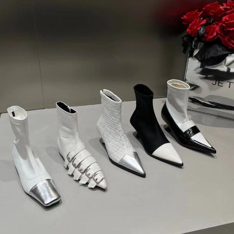 Boots White Color Women Ankle Pointed Toe Fashion Side Zipper Thin Mid Heels Sexy Party Botas Size 35-39 Sock Booties Stretch, White 5
Boots White Color Women Ankle Pointed Toe Fashion Side Zipper Thin Mid Heels Sexy Party Botas Size 35-39 Sock Booties Stretch, White 5