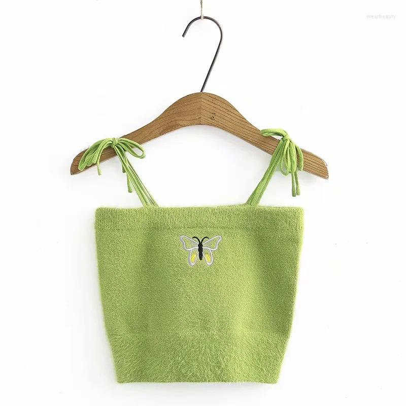 Women' Tanks 2022 Spring And Autumn Women' Butterfly Embroidery Flat Lace Slim-fit Short Camisole Knitted Tube Top, Green
Women' Tanks 2022 Spring And Autumn Women' Butterfly Embroidery Flat Lace Slim-fit Short Camisole Knitted Tube Top, Green