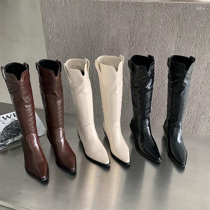 Boots Western For Women Knee High Pointed Toe Thick Mid Heels Black Brown White Slip On Fashion Party Pumps Knight Booties
Boots Western For Women Knee High Pointed Toe Thick Mid Heels Black Brown White Slip On Fashion Party Pumps Knight Booties