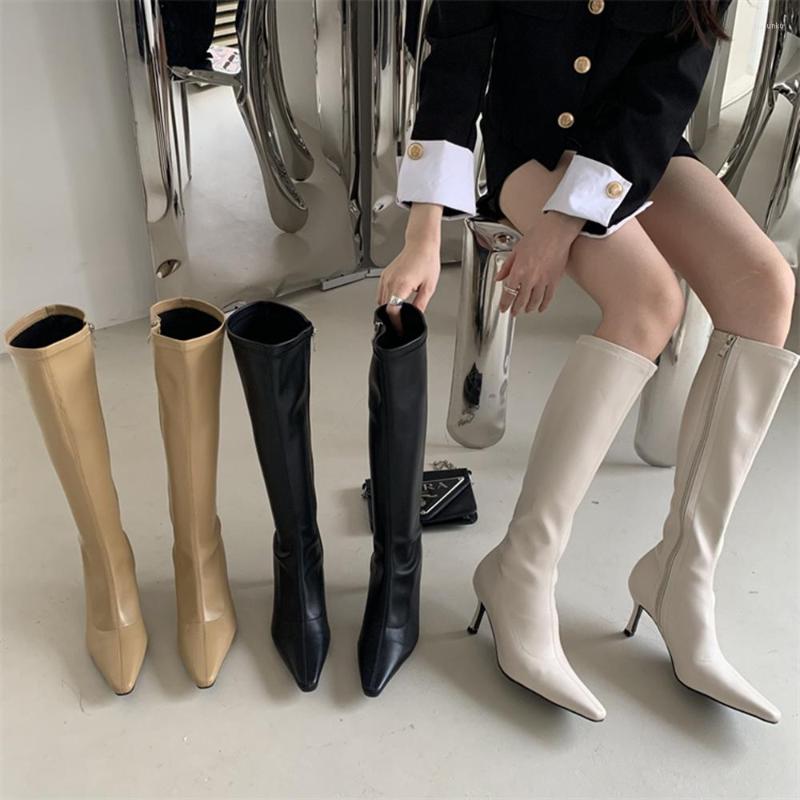 Boots Pointed Toe Women Knee High Black Beige Khaki Side Zipper 2022 Fashion Stretch Shoes Woman Ladies Elegant Winter Booties
Boots Pointed Toe Women Knee High Black Beige Khaki Side Zipper 2022 Fashion Stretch Shoes Woman Ladies Elegant Winter Booties