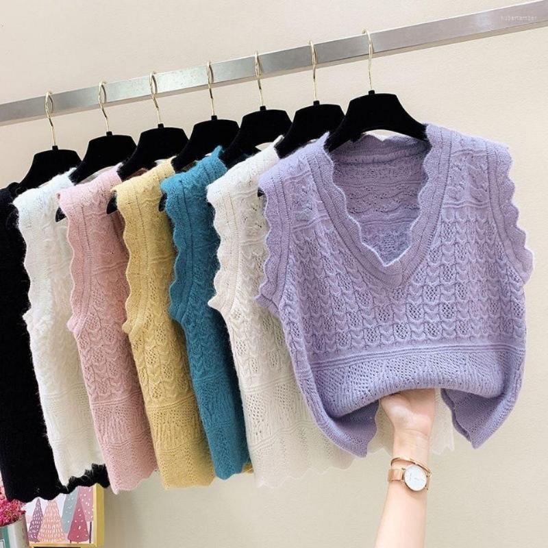 Women' Vests Autumn Winter Women Short Knitted Sweater Sleeveless Korean Vest Ladies V-Neck Pullover Tops Female Tank Pull Femme, White
Women' Vests Autumn Winter Women Short Knitted Sweater Sleeveless Korean Vest Ladies V-Neck Pullover Tops Female Tank Pull Femme, White