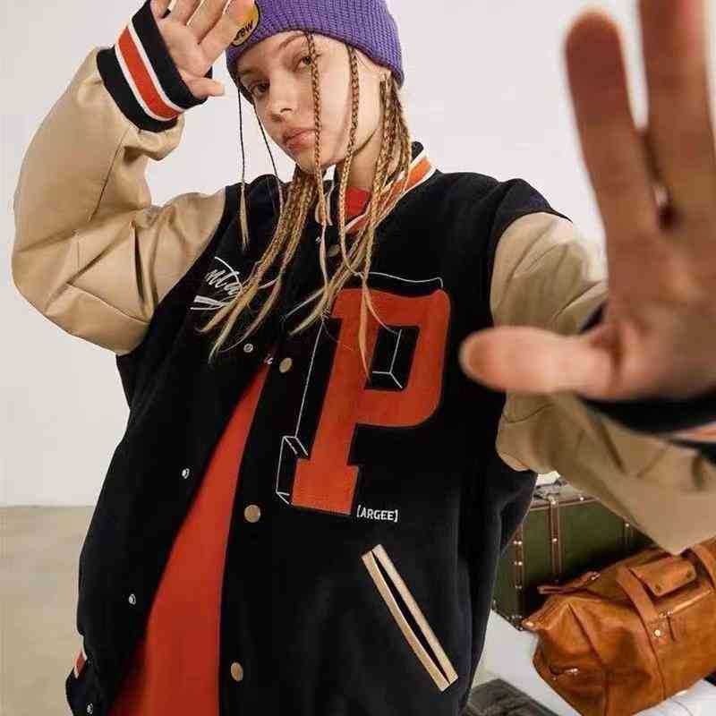 hoodieSpring and Autumn New American Leisure Trend Jacket Men' Women' Splicing Versatile Vibe Style Long Sleeve Baseball Jacket, Brown
hoodieSpring and Autumn New American Leisure Trend Jacket Men' Women' Splicing Versatile Vibe Style Long Sleeve Baseball Jacket, Brown