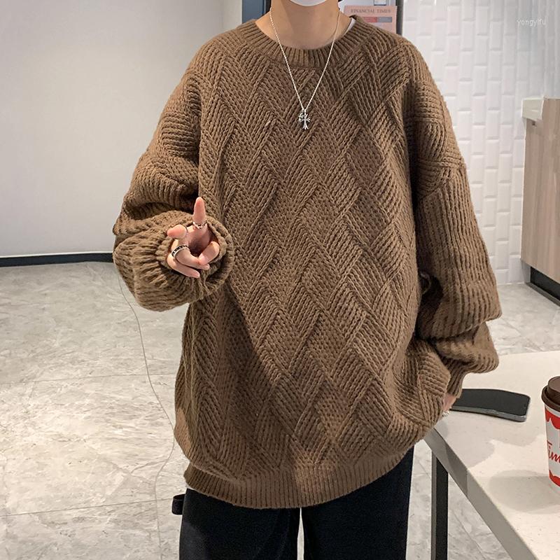 Men' Sweaters Winter O-neck Sweater Men Warm Fashion Casual Knit Pullover Korean Loose Plaid Long Sleeve Mens Jumper Clothes -2XL, Coffee 
Men' Sweaters Winter O-neck Sweater Men Warm Fashion Casual Knit Pullover Korean Loose Plaid Long Sleeve Mens Jumper Clothes -2XL, Coffee